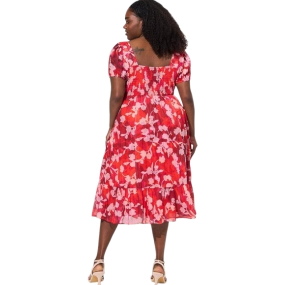 Torrid Red Floral Midi Dress - Picture 2 of 16